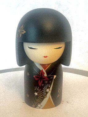 Vtg Kimmidoll Collection Nana Japan Kokeshi Doll 4.25" Hand Painted Wood Rare